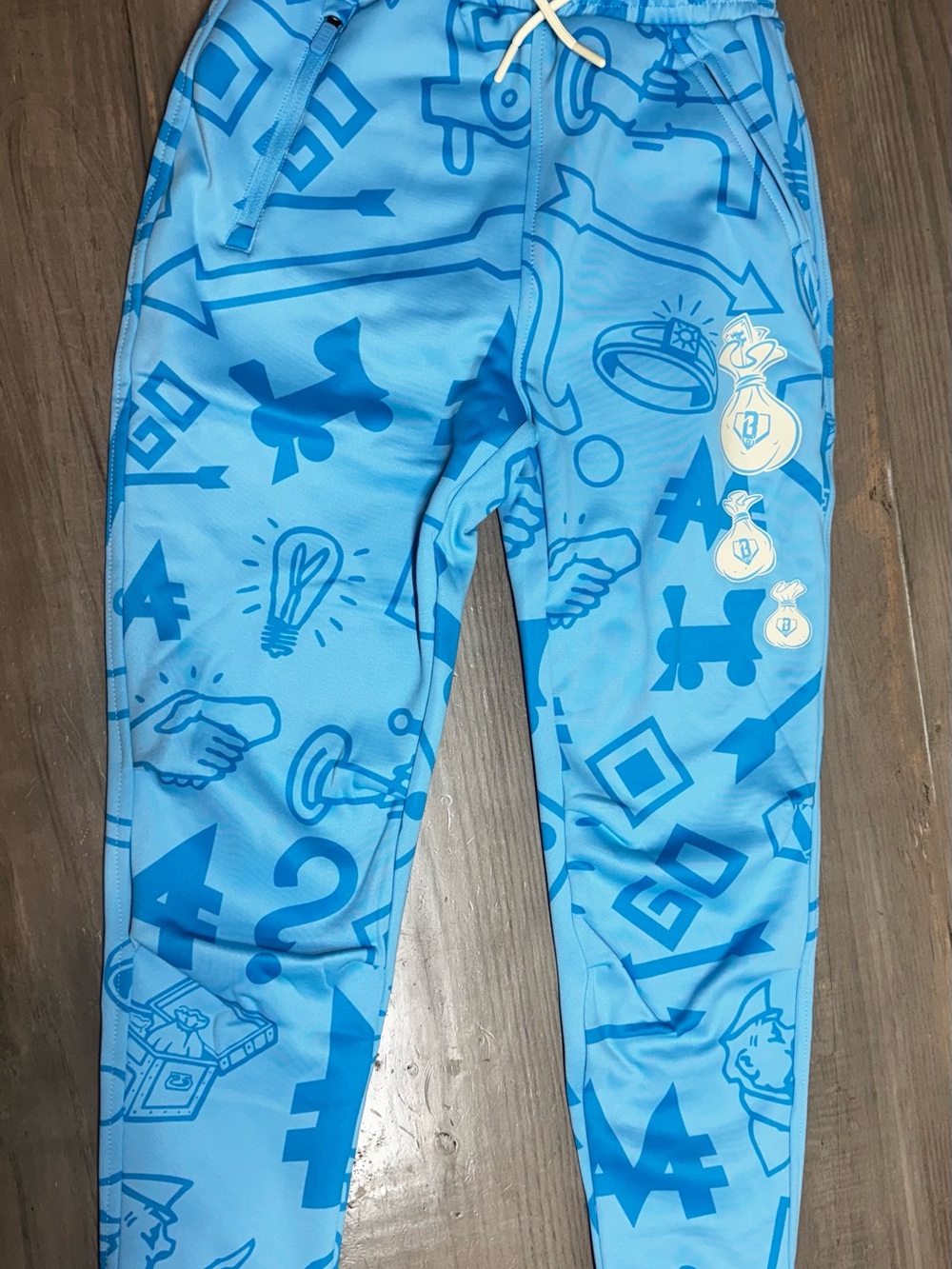 Boys Blue Graphic Jogger Sweatpants